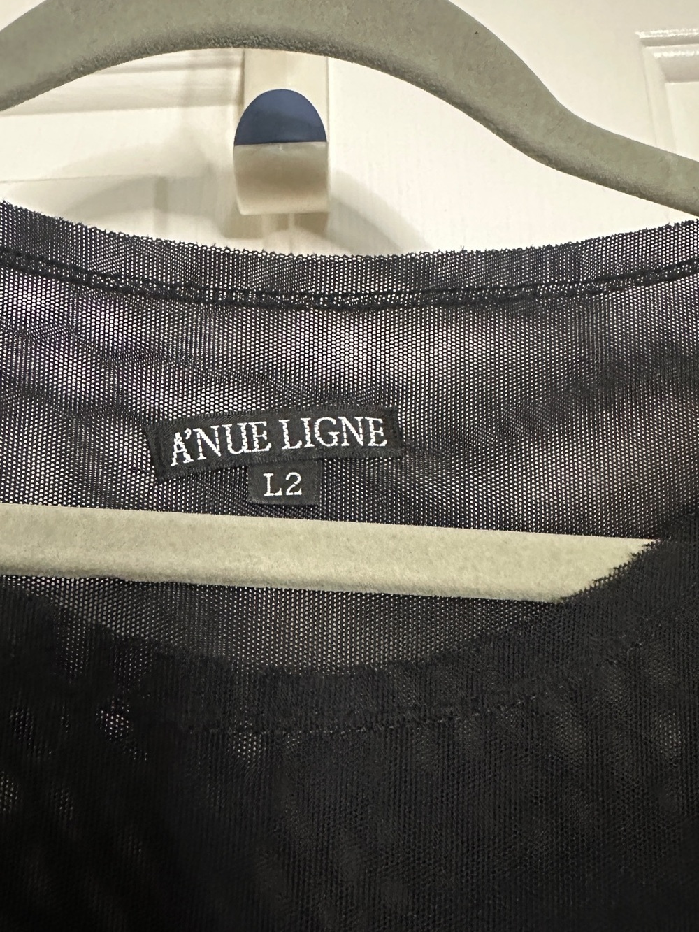 A’nue Ligne Black Sheer Long-Sleeve Blouse XL - Picture 4 of 9